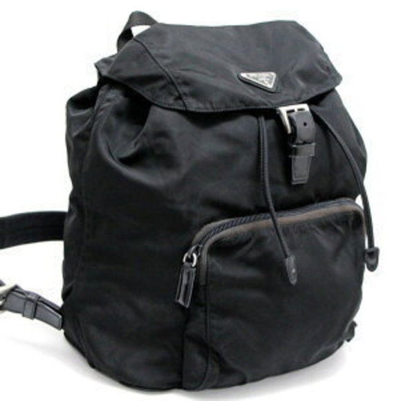 PRADA triangle logo Rucksack Backpack nylon black - Picture 1 of 6